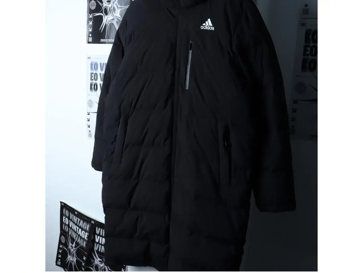 (L-XL) ADIDAS 아디다스 패딩 점퍼자켓 덕다운 블랙 롱 올드스쿨 4