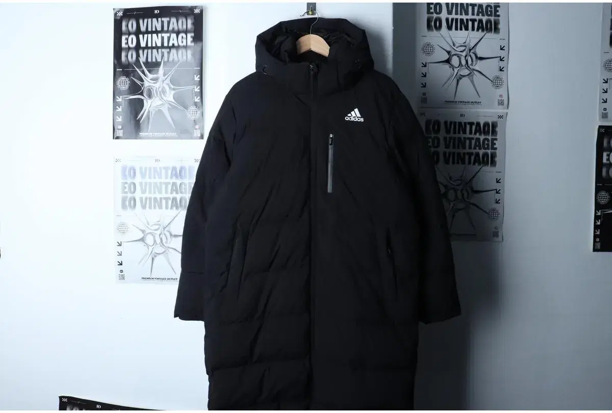 (L-XL) ADIDAS 아디다스 패딩 점퍼자켓 덕다운 블랙 롱 올드스쿨 5