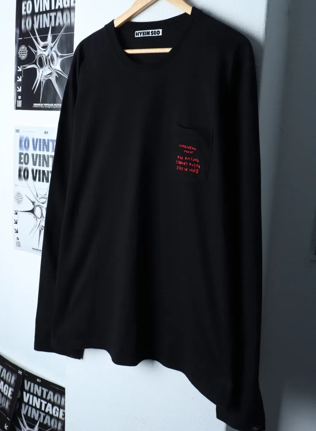 (XL) HYEIN SEO 혜인서 긴팔티셔츠 18SS 포켓 레터링 놈코어 3