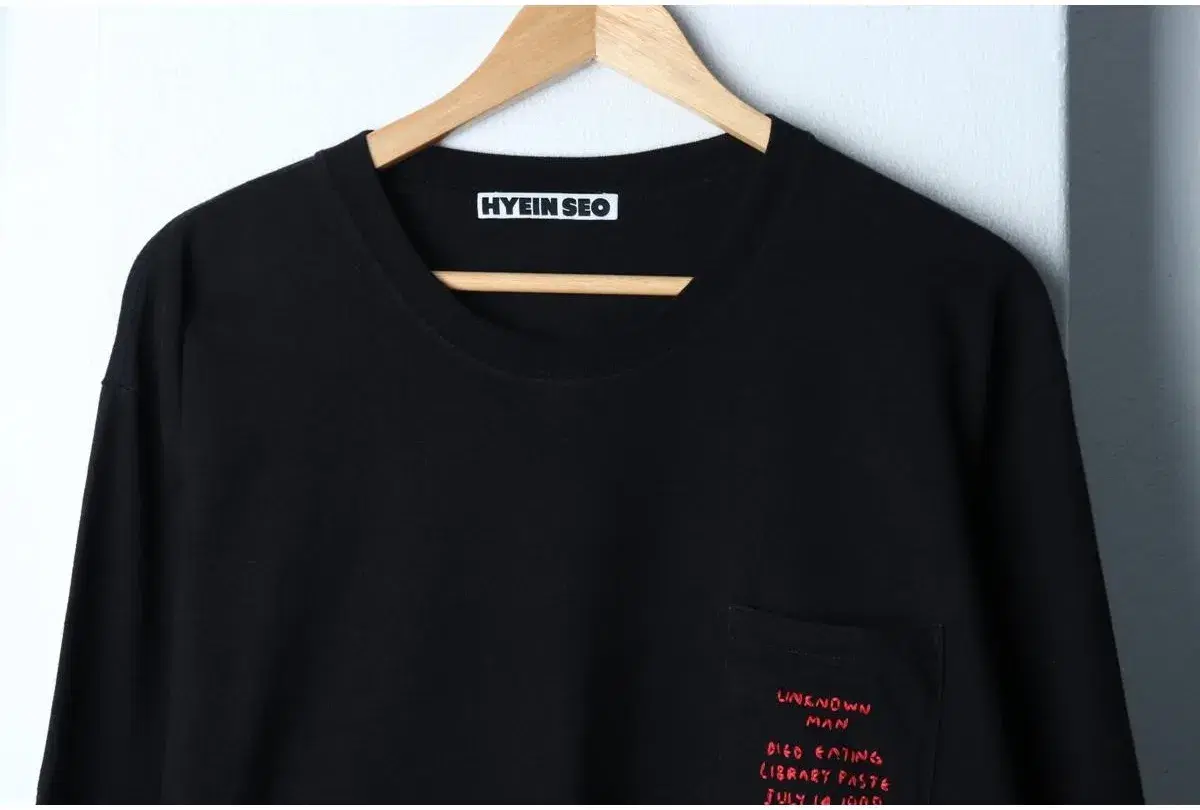 (XL) HYEIN SEO 혜인서 긴팔티셔츠 18SS 포켓 레터링 놈코어 6