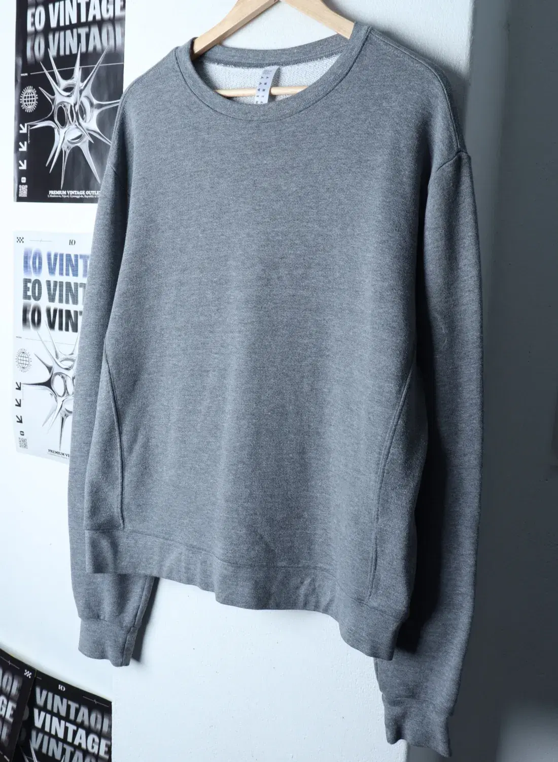 (L-XL) VB 브랜드빈티지 맨투맨 티셔츠 헤비테리 무지 그레이 USA 3