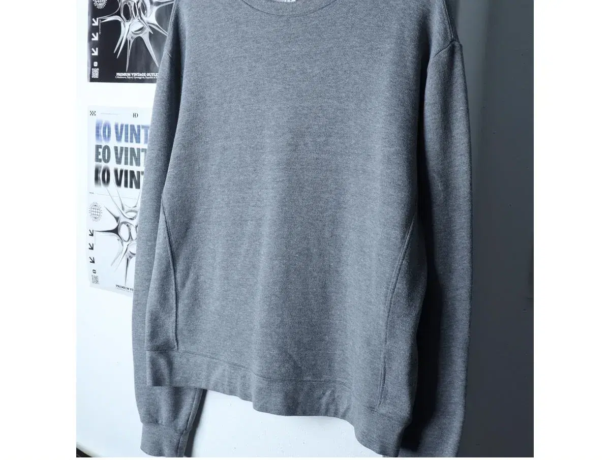 (L-XL) VB 브랜드빈티지 맨투맨 티셔츠 헤비테리 무지 그레이 USA 4