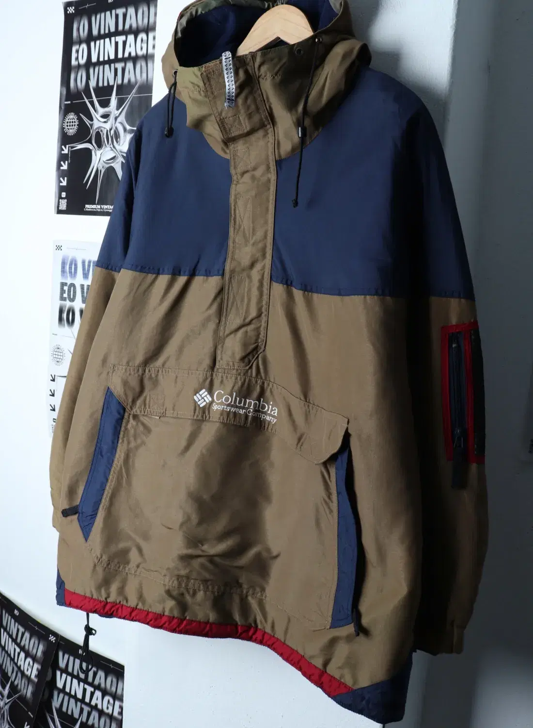 (XL-2XL) COLUMBIA 컬럼비아 집업 바람막이 점퍼자켓 아노락 브라운 기모 고프코 3