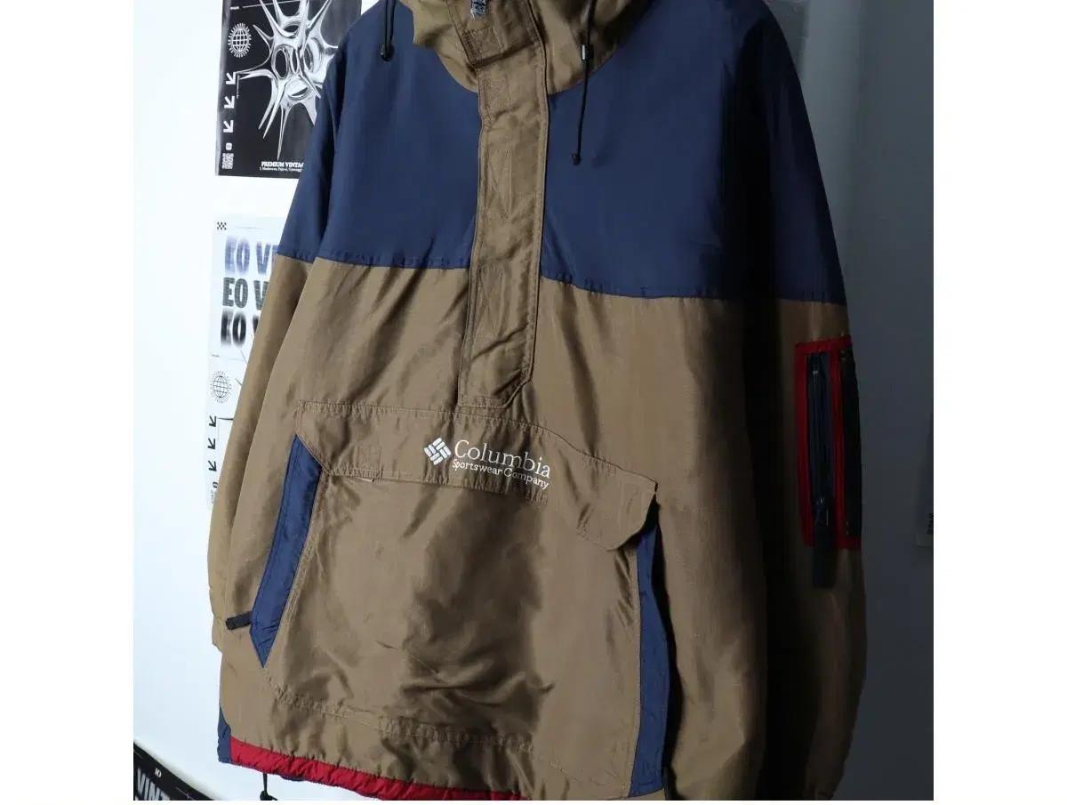 (XL-2XL) COLUMBIA 컬럼비아 집업 바람막이 점퍼자켓 아노락 브라운 기모 고프코 4