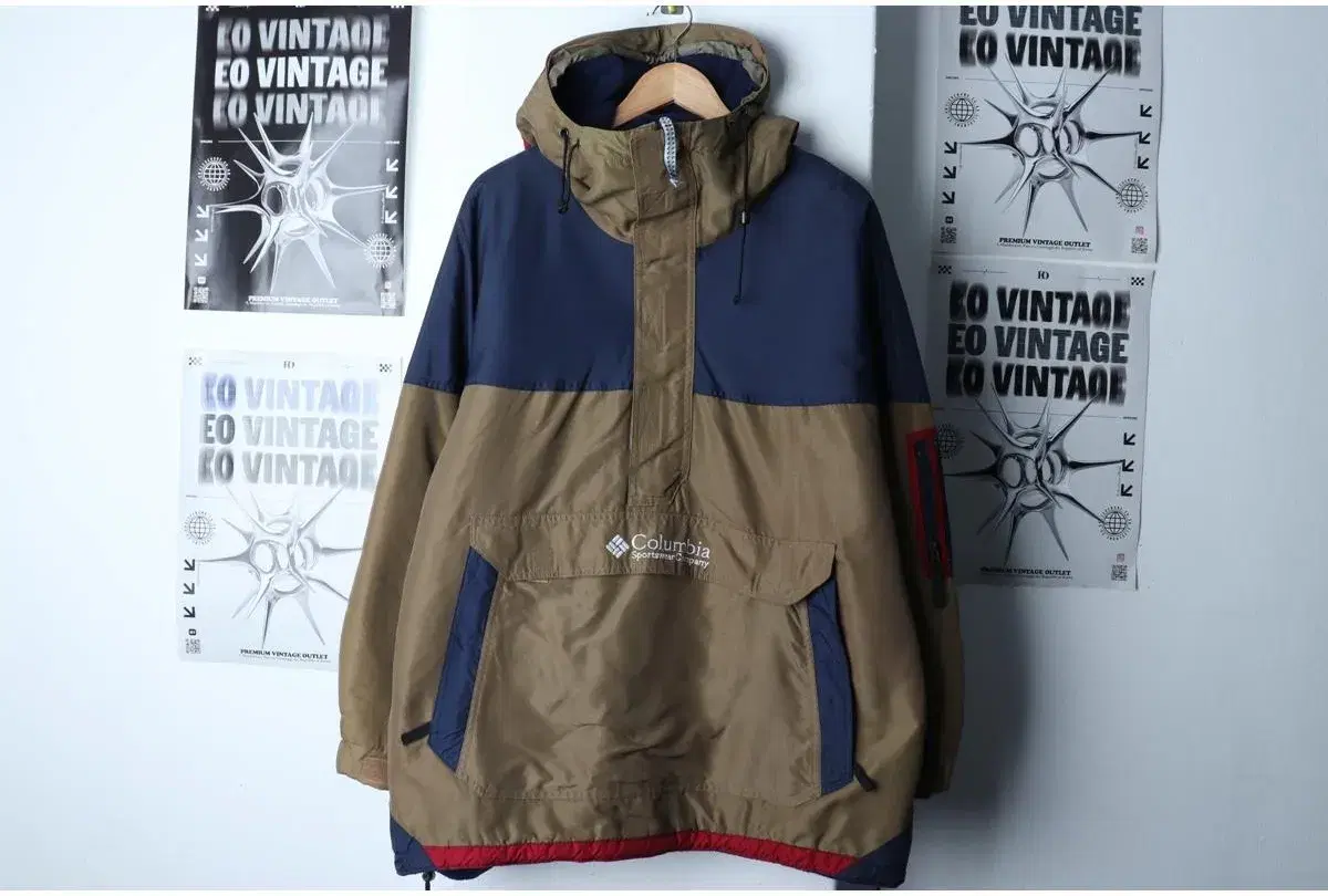 (XL-2XL) COLUMBIA 컬럼비아 집업 바람막이 점퍼자켓 아노락 브라운 기모 고프코 5