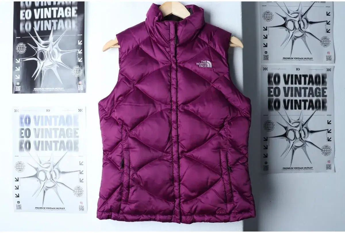 W(M-L) THE NORTH FACE 노스페이스 패딩 점퍼자켓 조끼 퍼플 퀄팅 올드스쿨 5