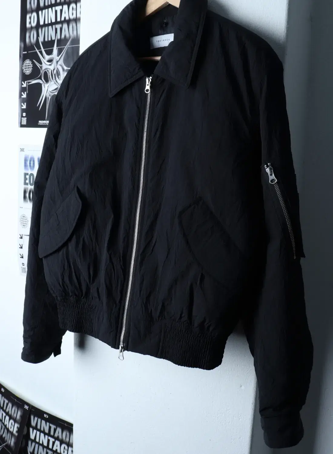 (L-XL) TONYWACK 토니웩 패딩 점퍼자켓 블루종 나일론 블랙 봄버 항공 MA1 3