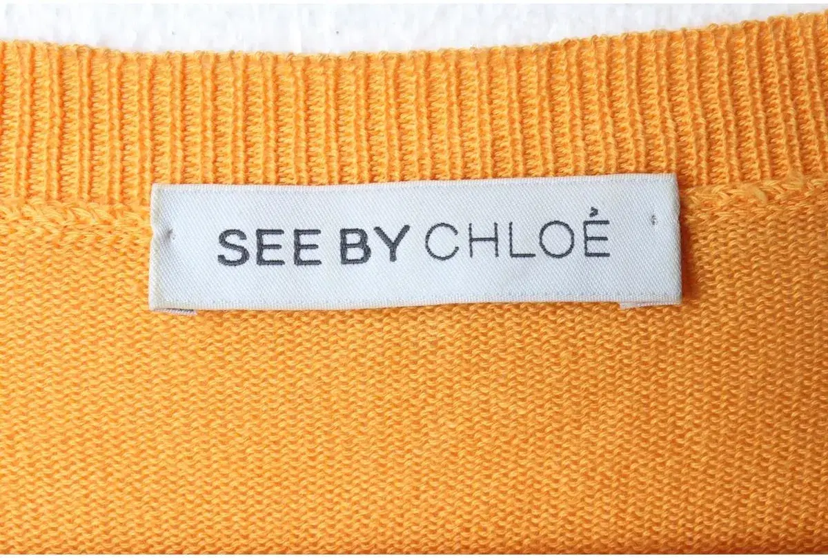 W(S) SEEBYCHLOE 씨바이끌로에 니트 가디건 오렌지 크롭 레이어드 한정판 8