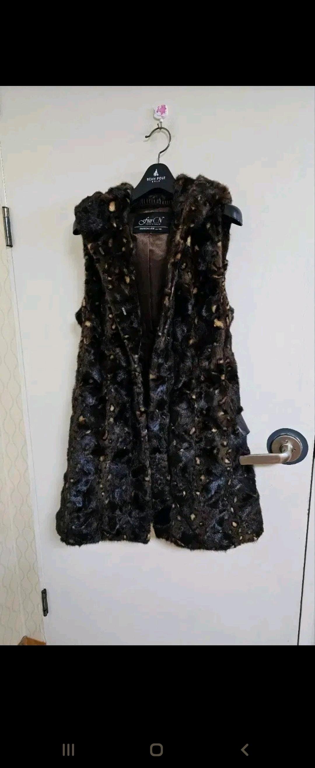 밍크 대동모피 후드조끼  2