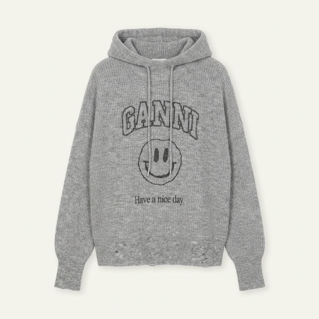 [80% 할인] GANNI 멜란지 스마일 니트 후디 (M) 1