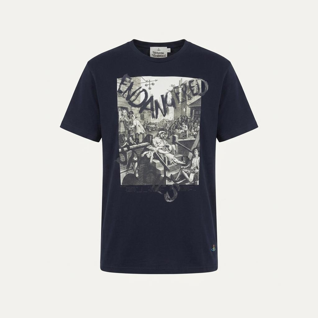 [80% 할인] VIVIENNE WESTWOOD 사이드 로고 오버핏 반팔 티셔츠 (XS)