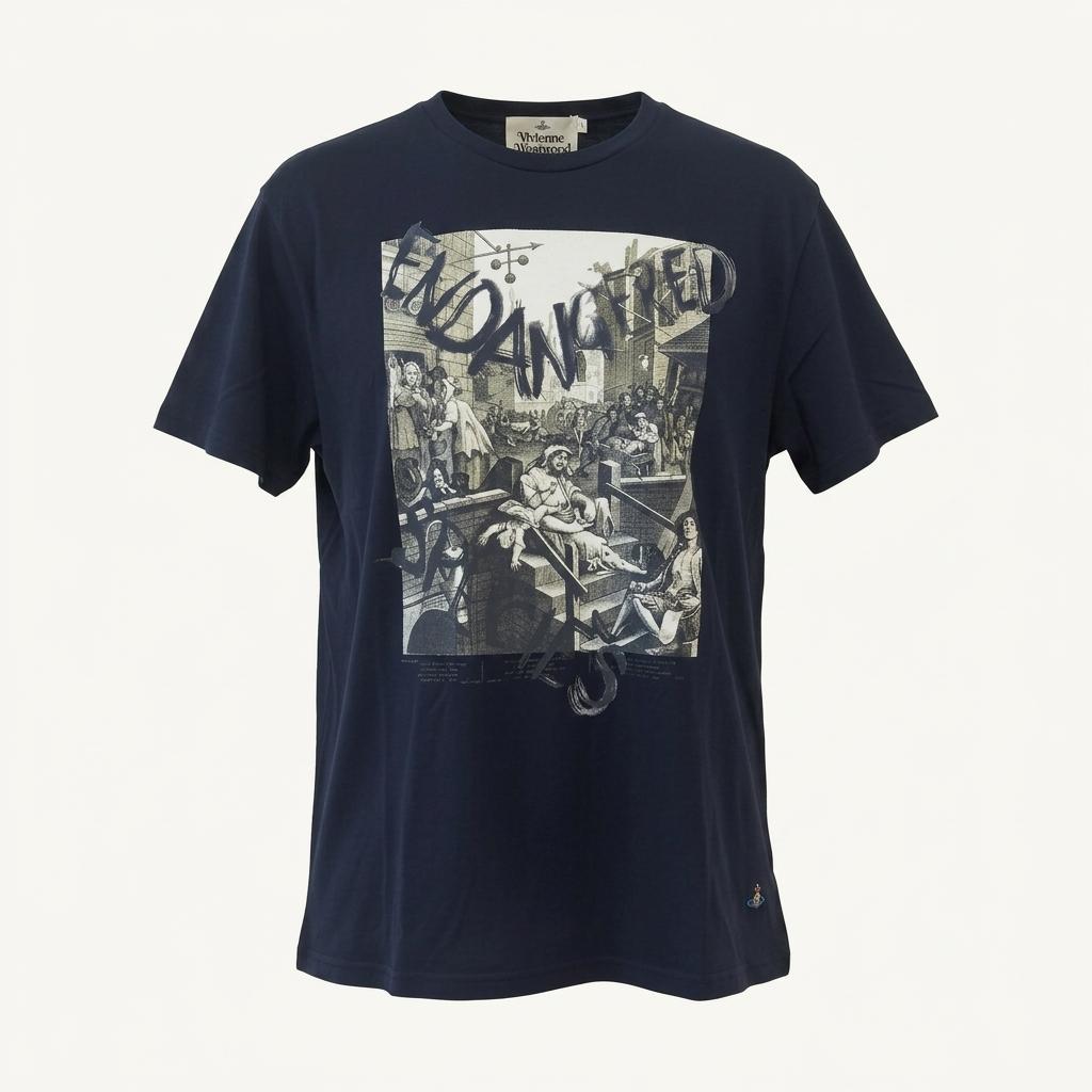 [80% 할인] VIVIENNE WESTWOOD 사이드 로고 오버핏 반팔 티셔츠 (XS)