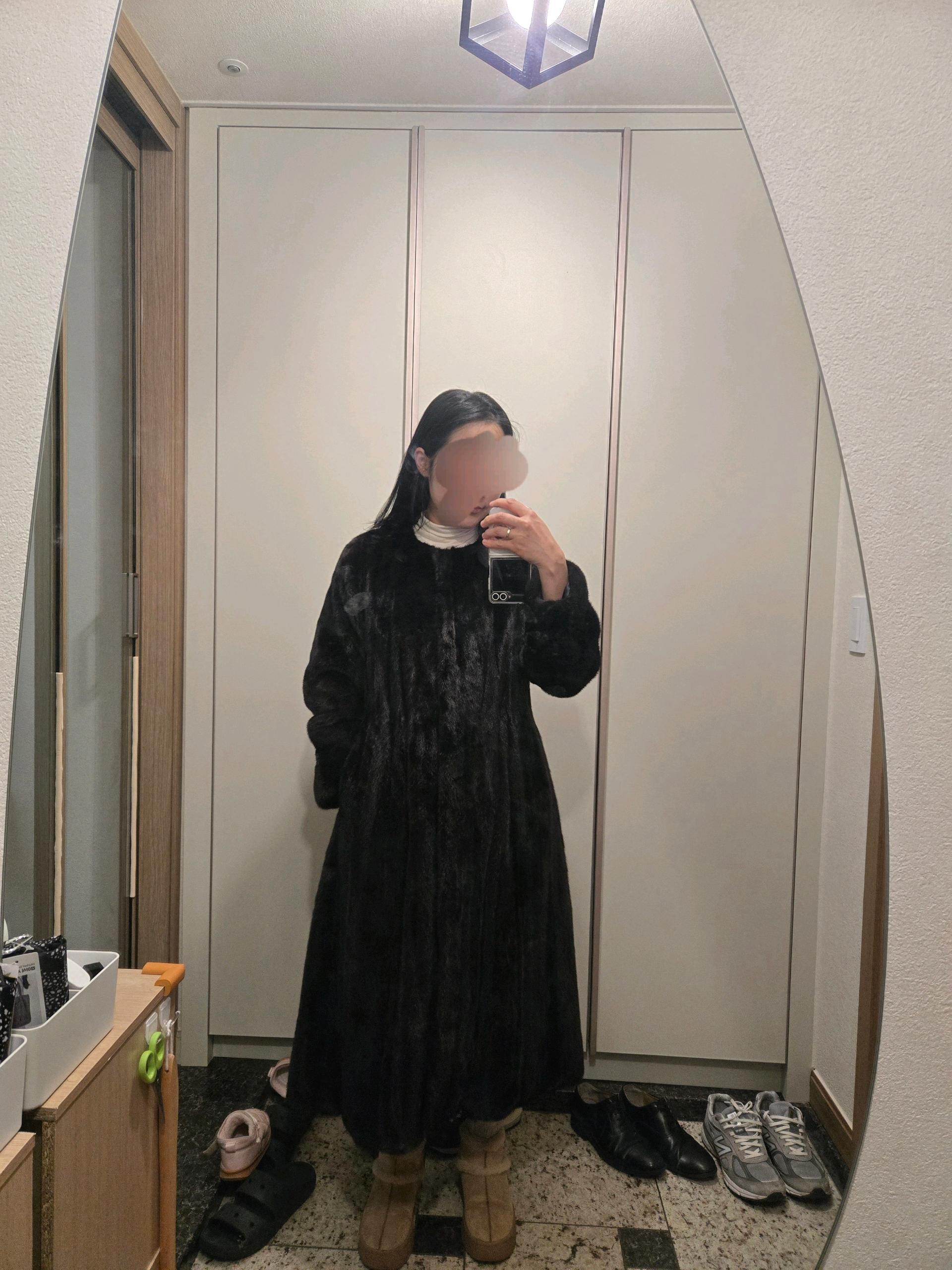 밍크 롱코트 블랙(115cm, 55반~66사이즈) 2