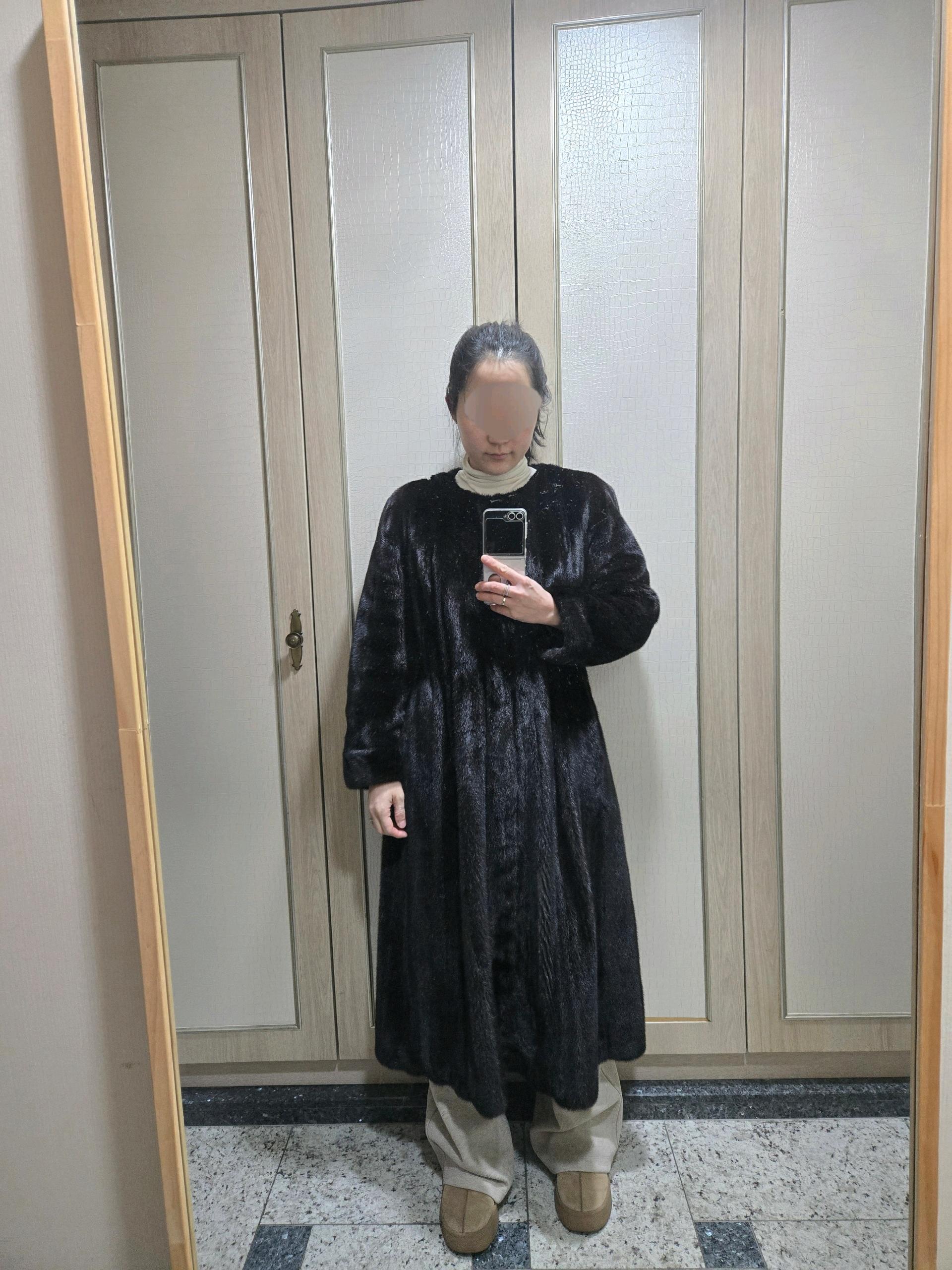 밍크 롱코트 블랙(115cm, 55반~66사이즈) 5