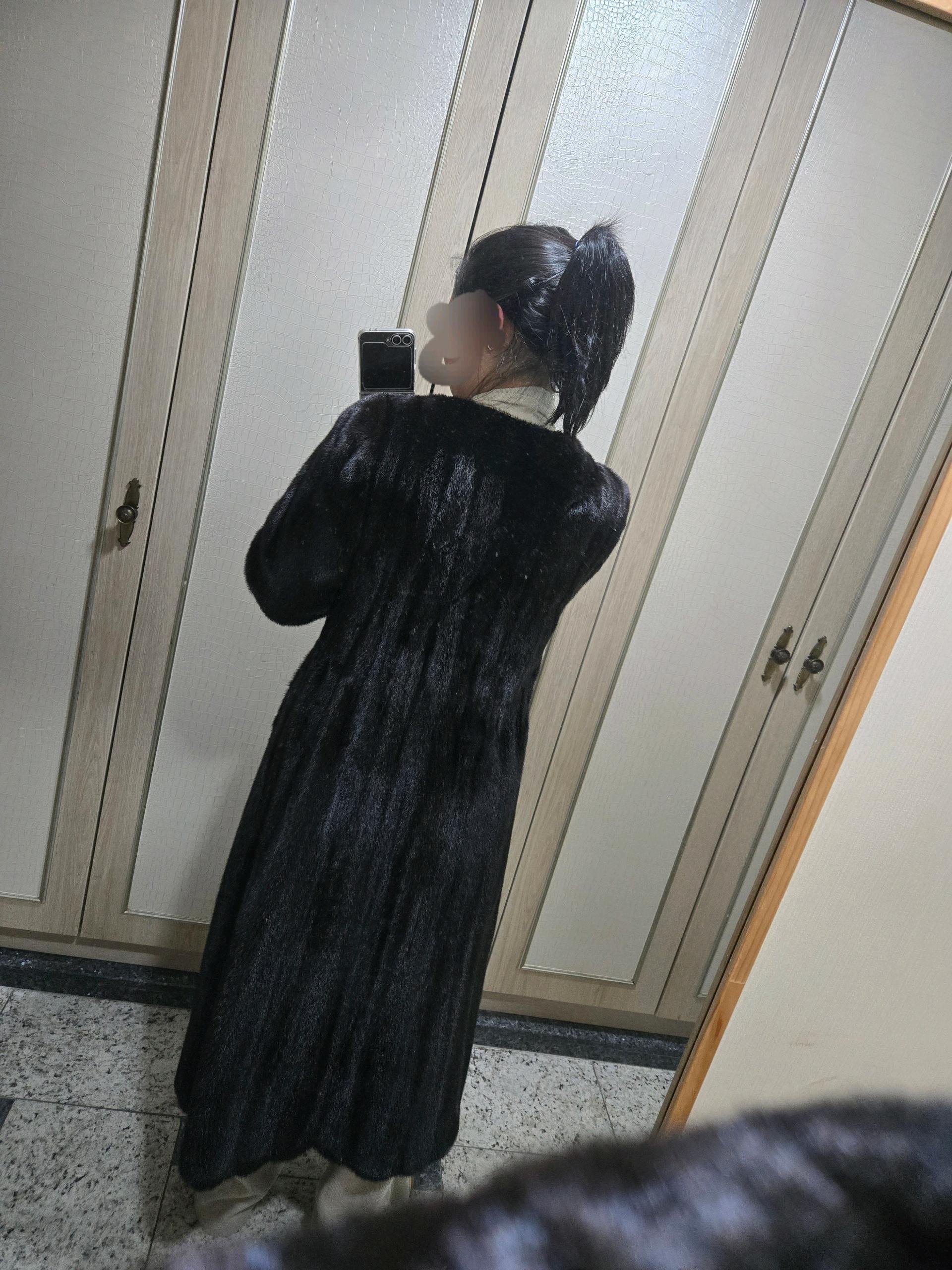 밍크 롱코트 블랙(115cm, 55반~66사이즈) 7