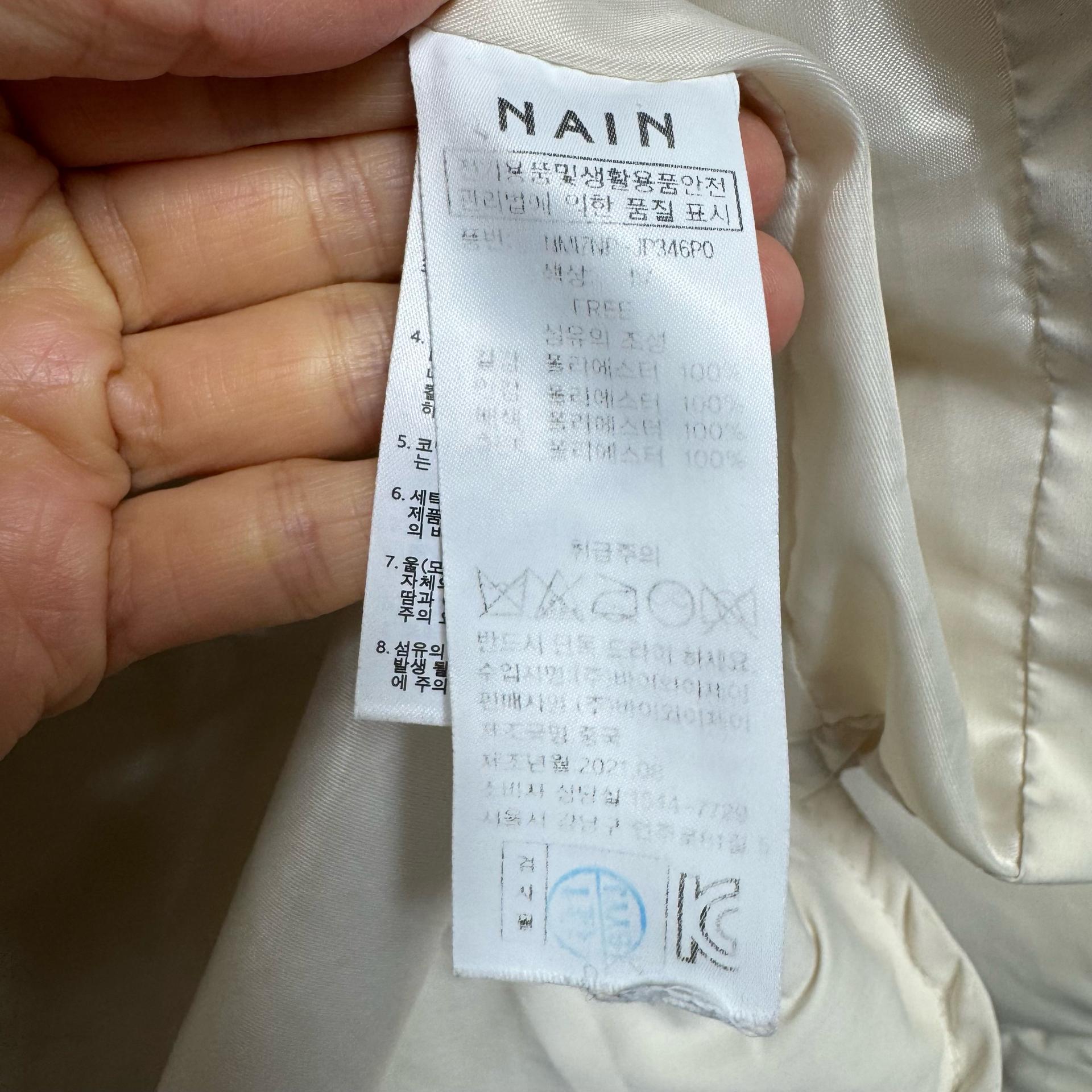 NAIN 나인 아이보리 퍼 카라 숏패딩, 목올려입을수있어요. 8