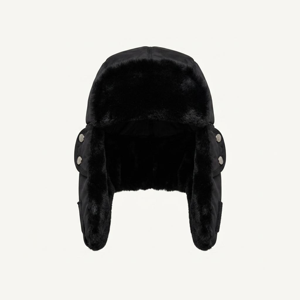 V-1 블랙 귀달이 군밤 모자 방한모 스키장 눈썰매 1