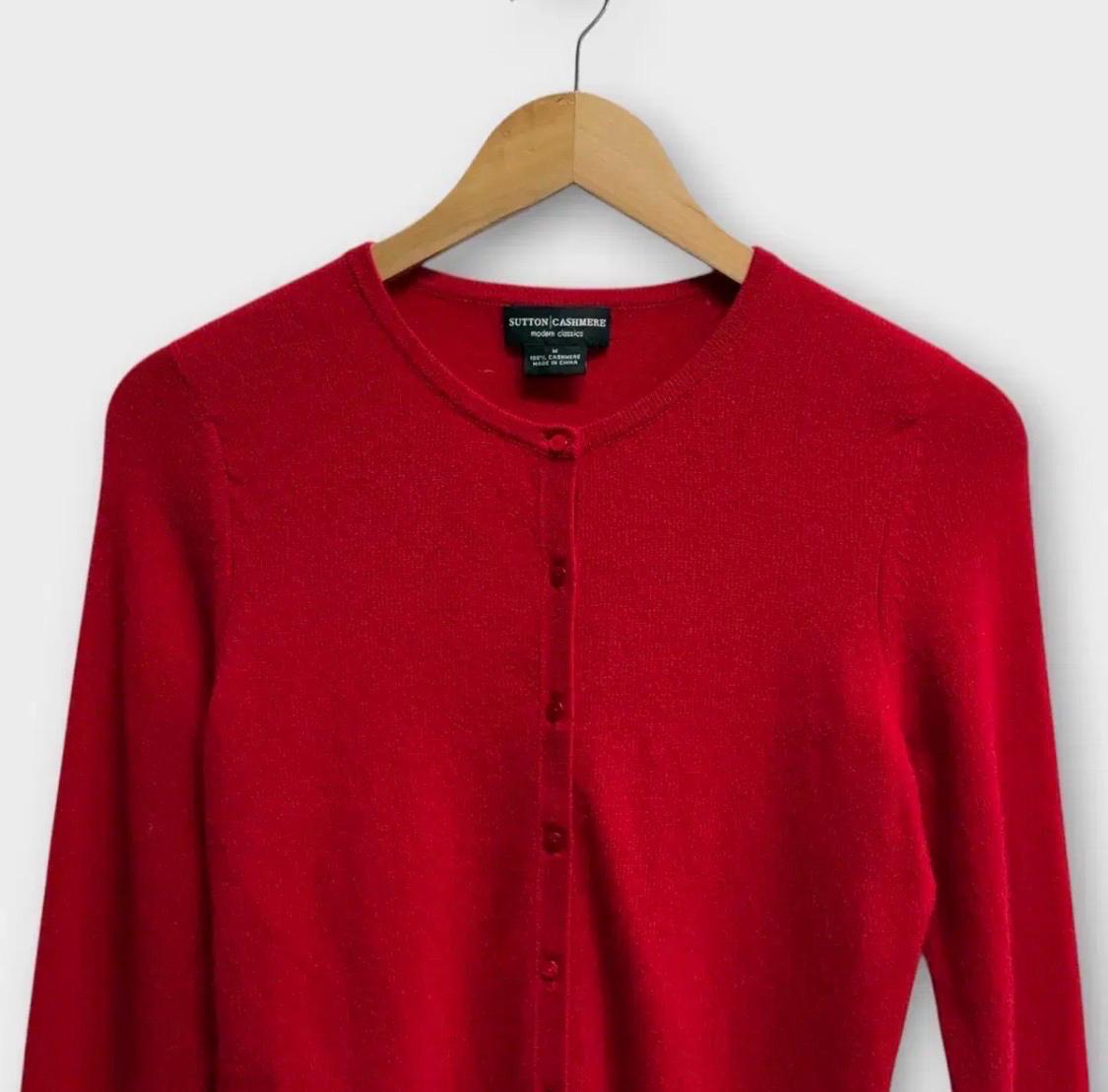 Sutton Cashmere 캐시미어 가디건 레드 3
