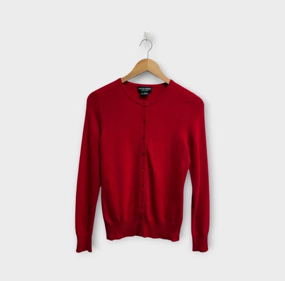Sutton Cashmere 캐시미어 가디건 레드 2