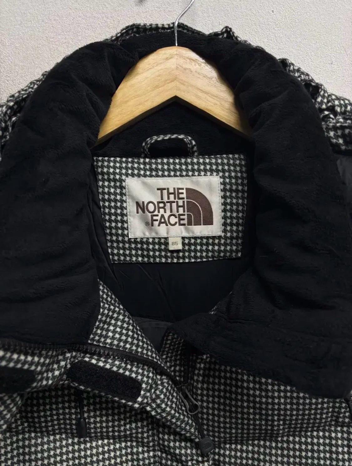 노스페이스 구스다운 하운드 체크 롱패딩 85 5