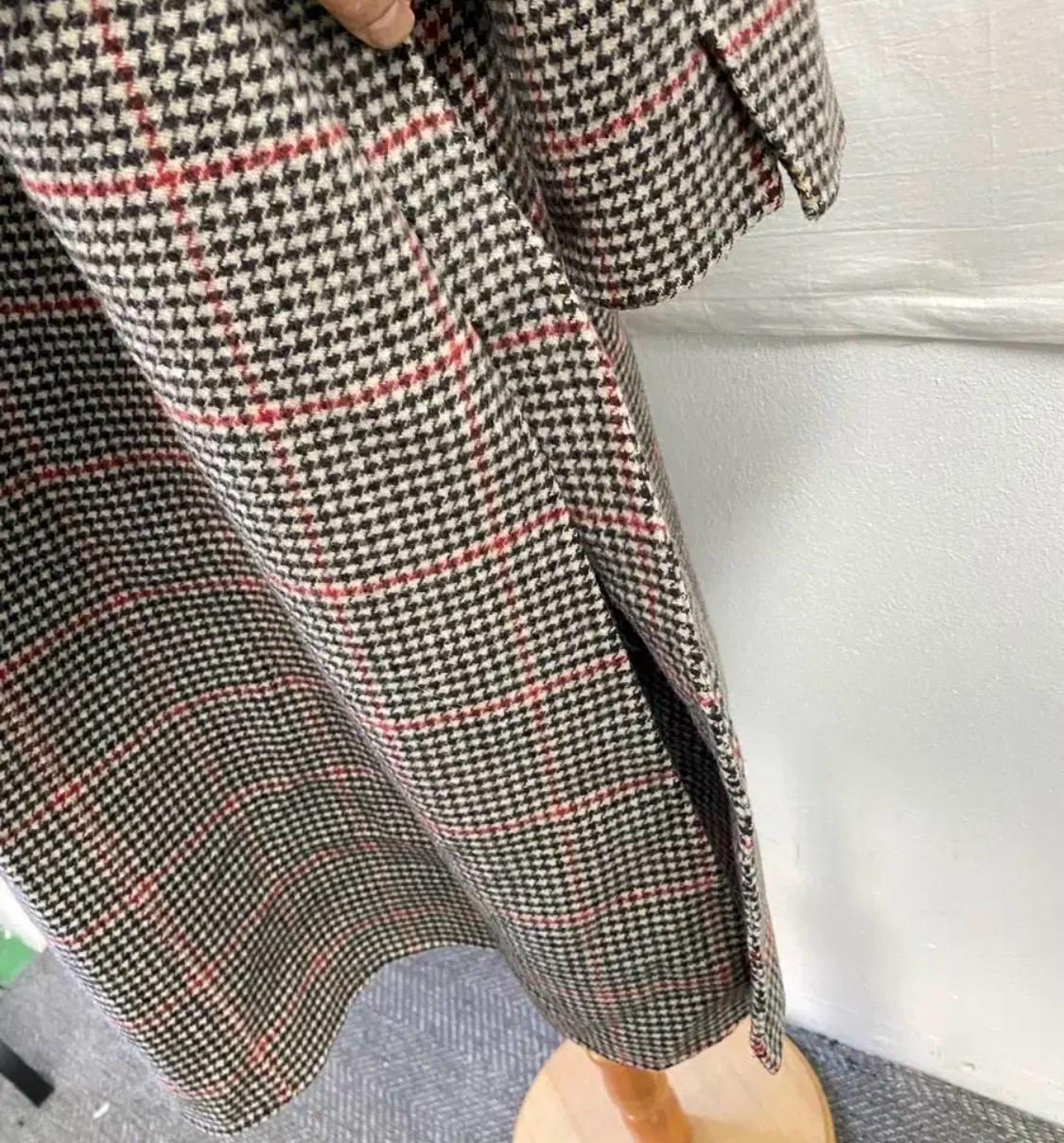 보브 여성 체크 패턴 롱 코트 8