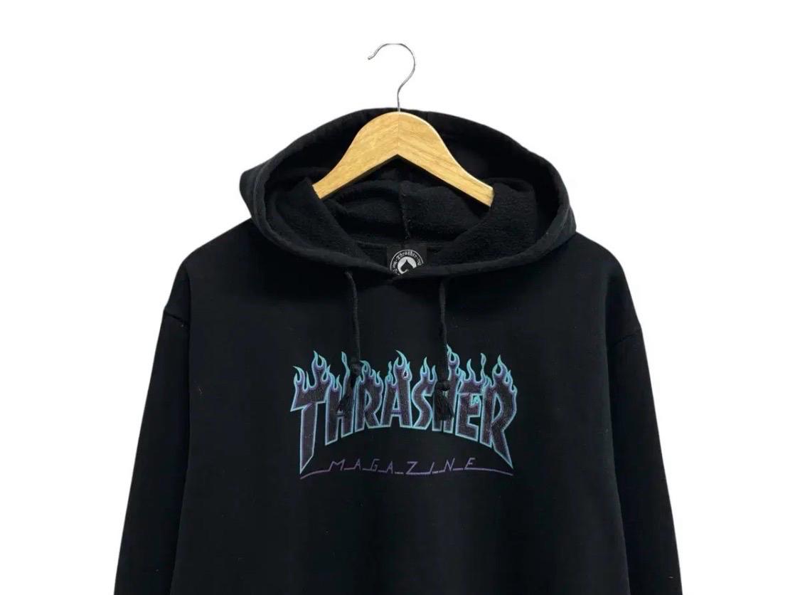 THRASHER 후디 블랙 L 4