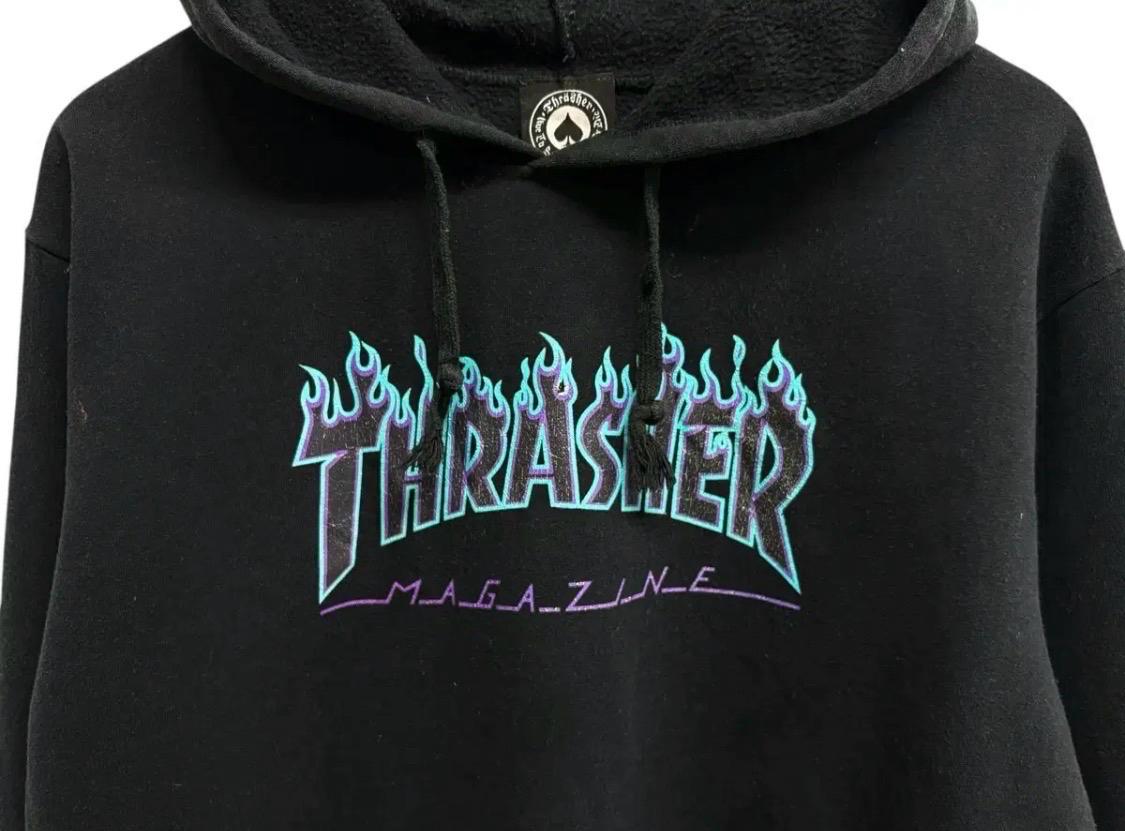 THRASHER 후디 블랙 L 3