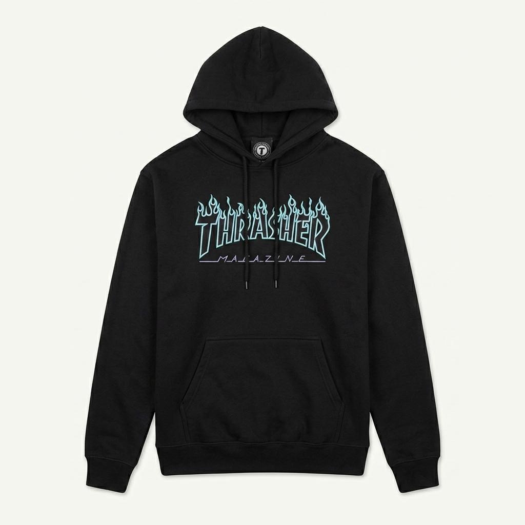 THRASHER 후디 블랙 L 1