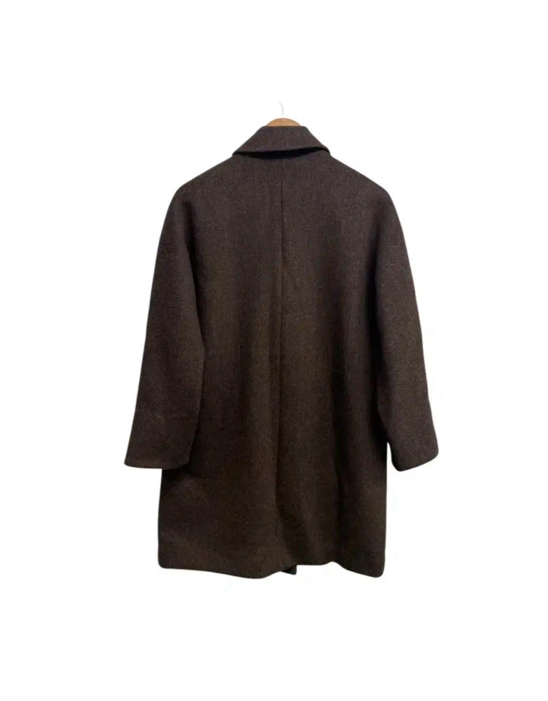 브라운 울 블렌드 코트 S 5