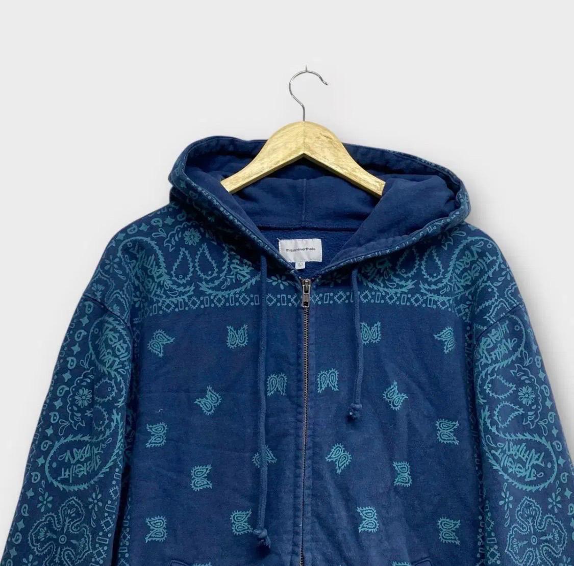 디스이즈네버댓 Bandana Zip Up Sweat Dark Blue 5