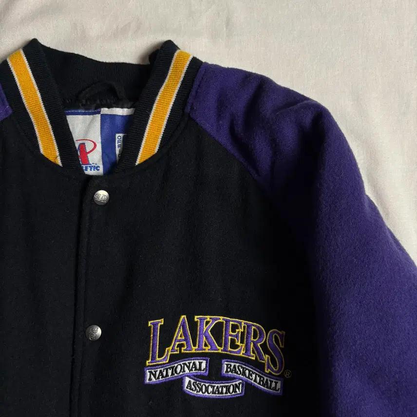 90s NBA 로고 엘에이 레이커스 바시티 자켓 L 5