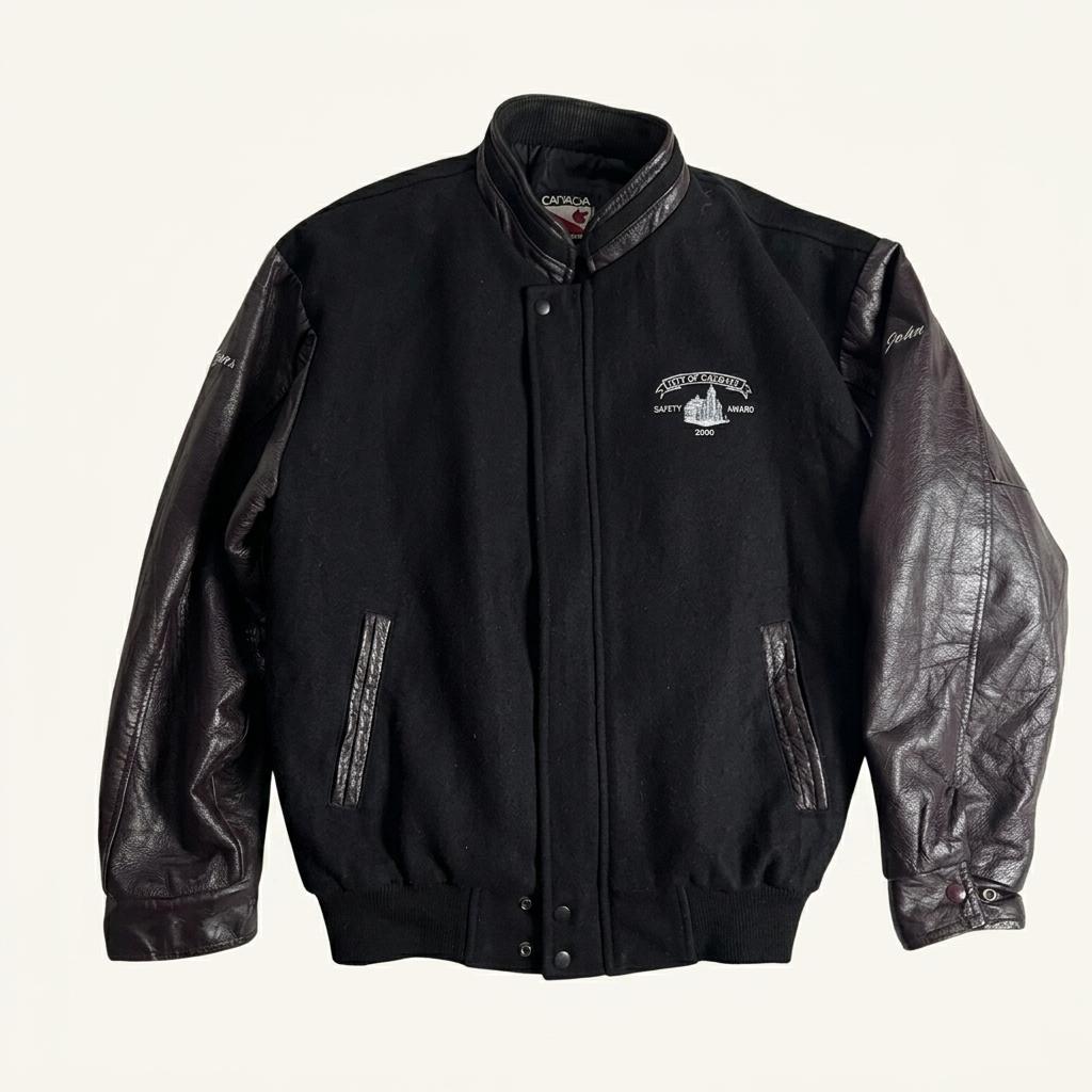 Canada Sports Wear 캐나다스포츠 웨어 울혼방 가죽자켓 XL 1