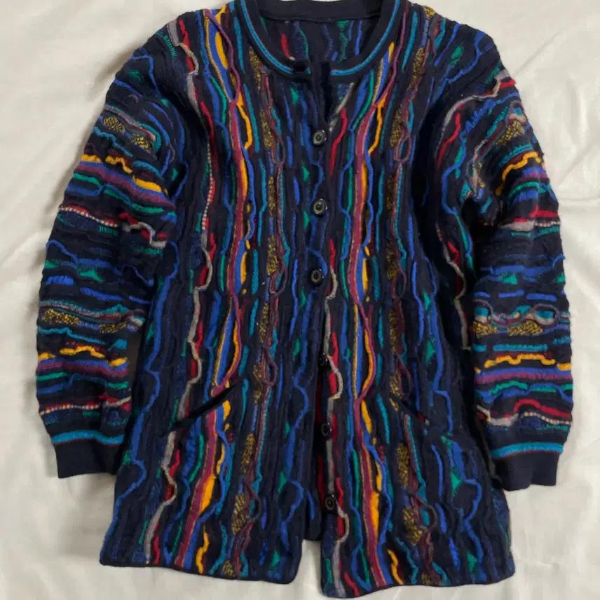 Pure Merino Wool 빈티지 케이블 가디건 M 2
