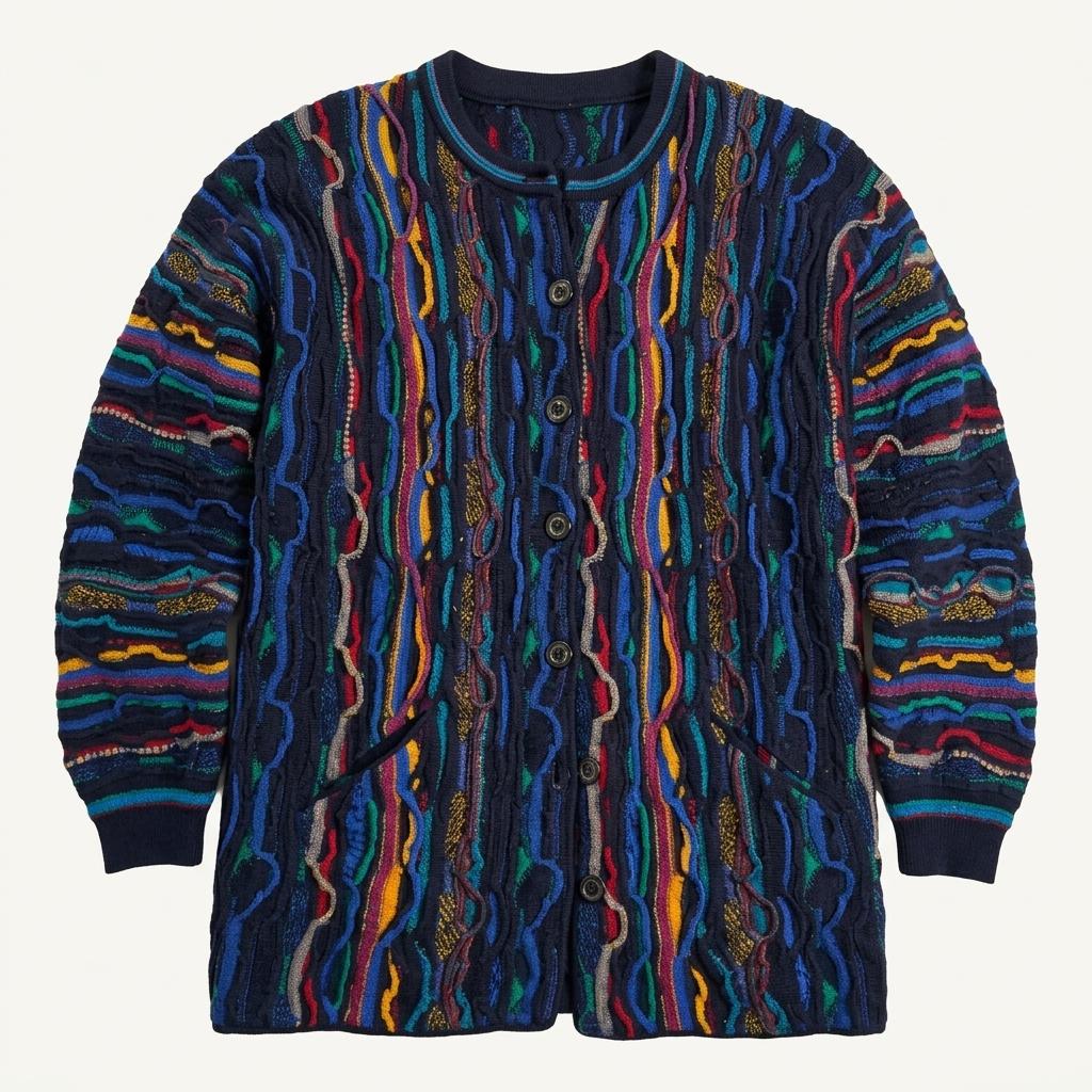 Pure Merino Wool 빈티지 케이블 가디건 M 1
