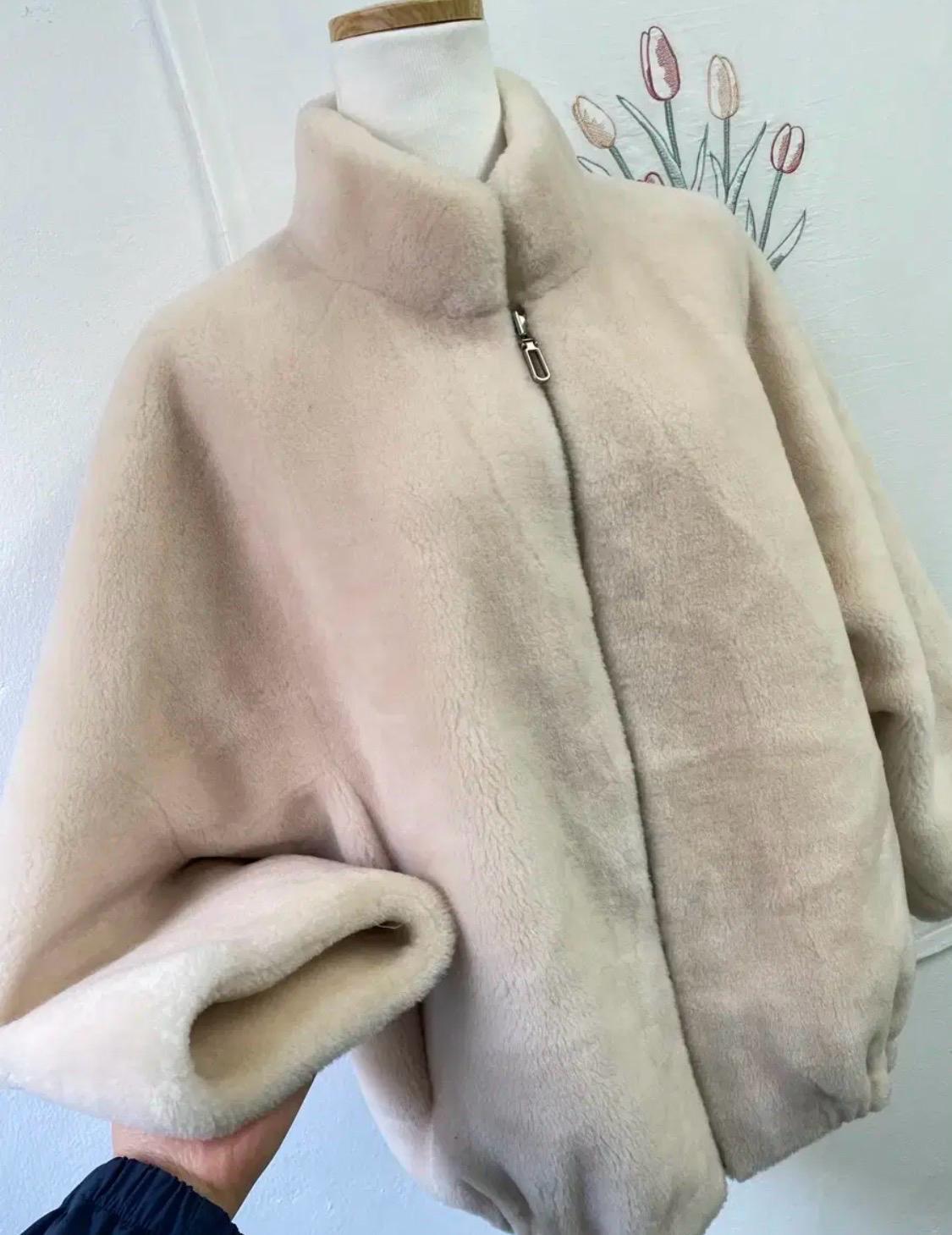 셀렙샵 아이보리 양모 덤블 집업 자켓 3