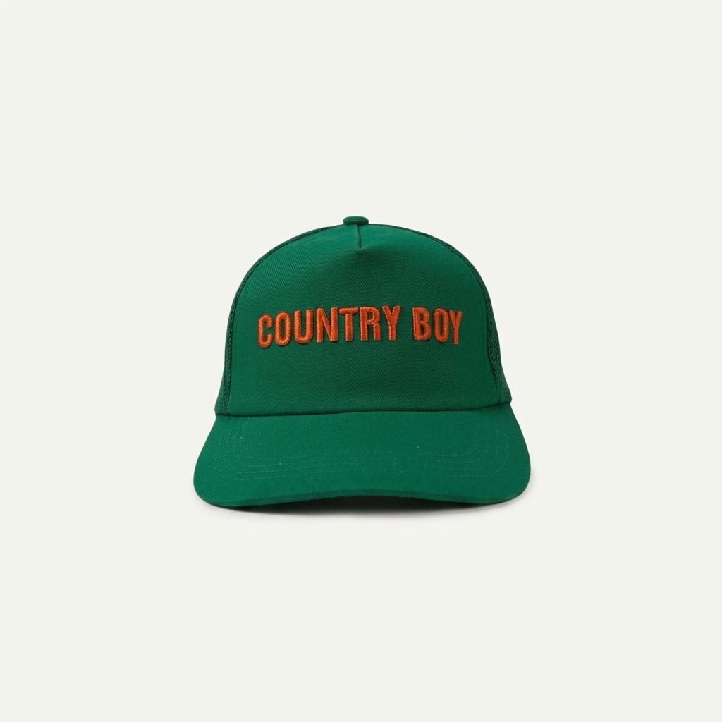 COUNTRY BOY 자수로고 메쉬캡 그린 (1614) 1