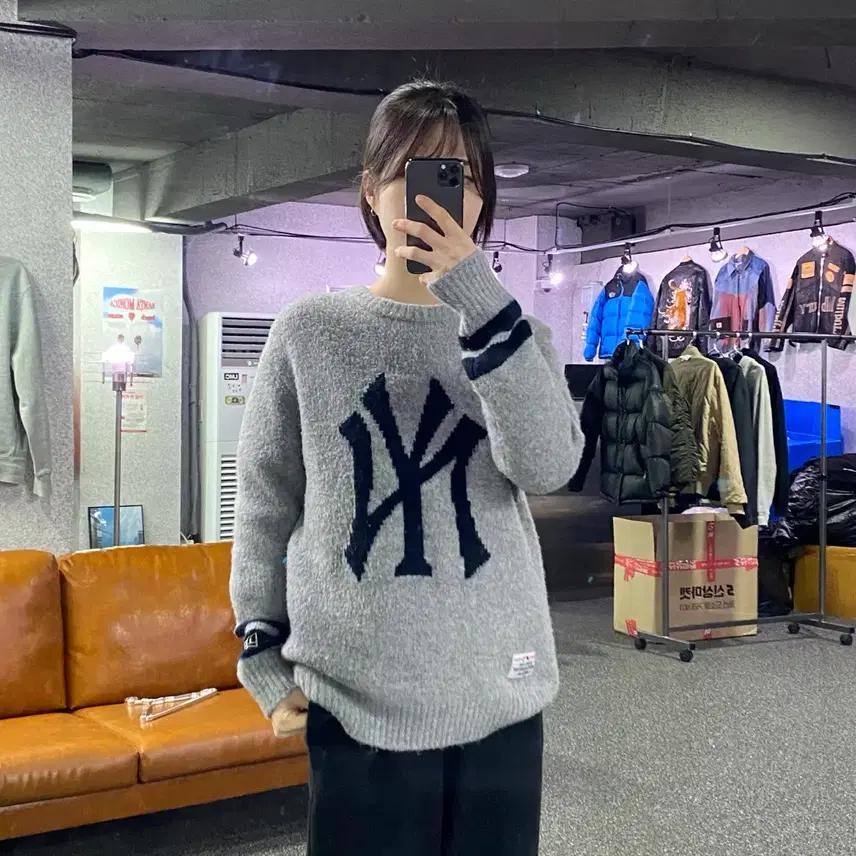 뉴에라 뉴욕양키스 그레이 니트 B3547 2