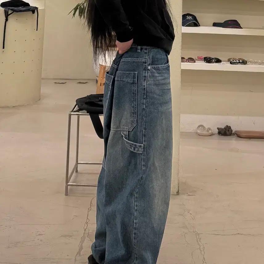 빈티지 카펜터 워싱 벌룬 데님 팬츠 U685 3