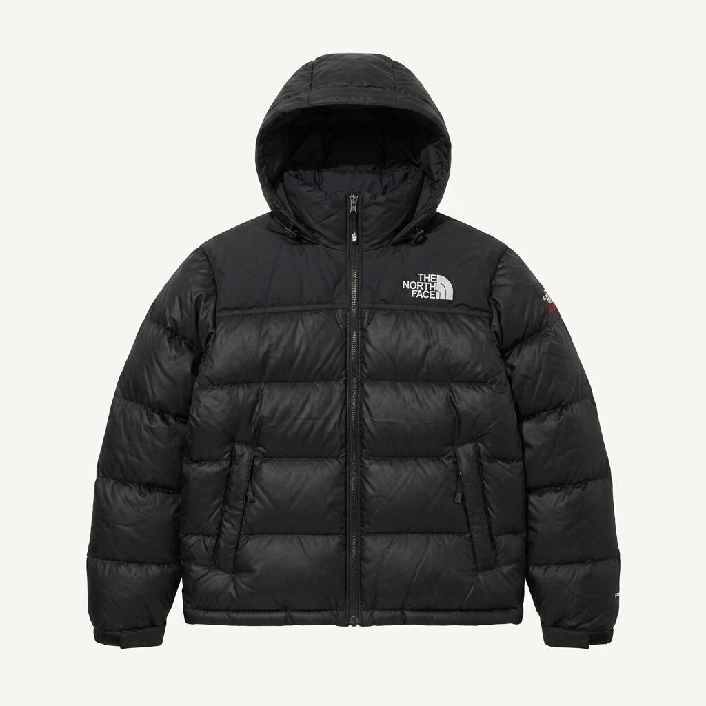 노스페이스 써밋 스몰로고 블랙 경량 패딩 B4036 1