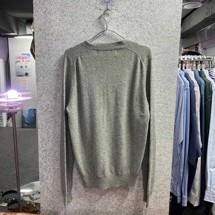 꼼데가르송 플레이 블랙하트와펜 그레이 울 가디건  B3994 6
