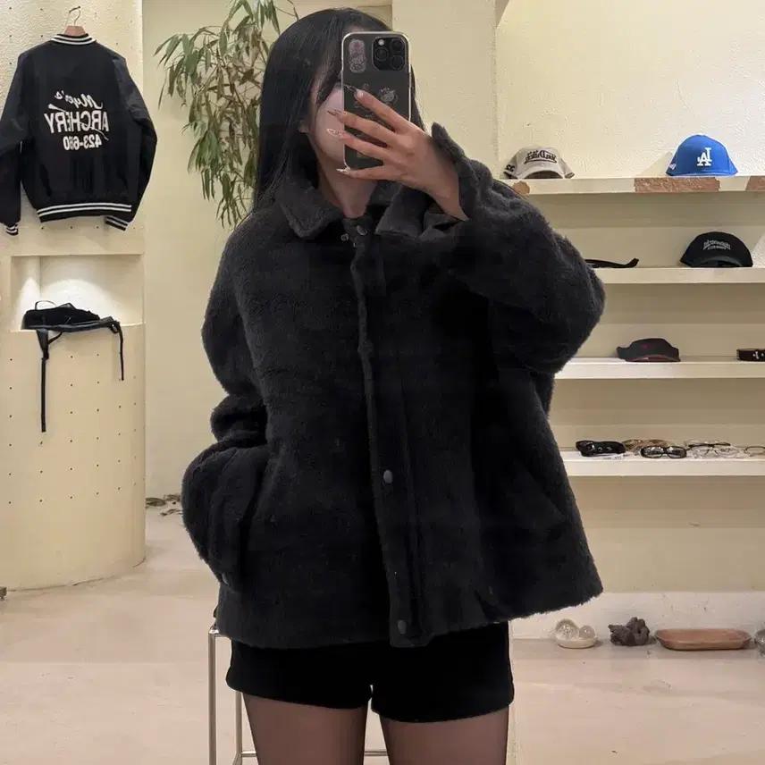 블랙 에코퍼 숏 블루종 자켓 U598 2