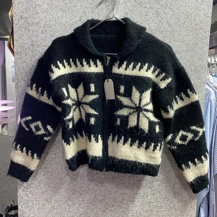 Vtg 울 패턴 니트 집업 B2833 3