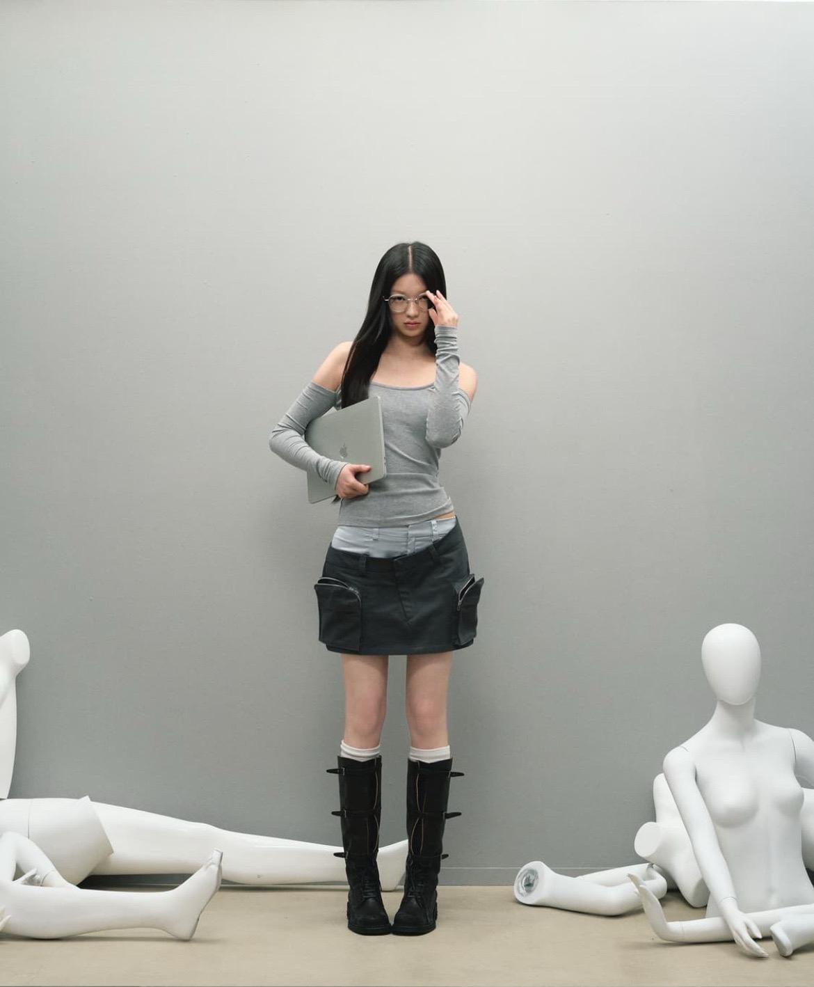 (새상품) laluneduciel 카고 스커트 S 3