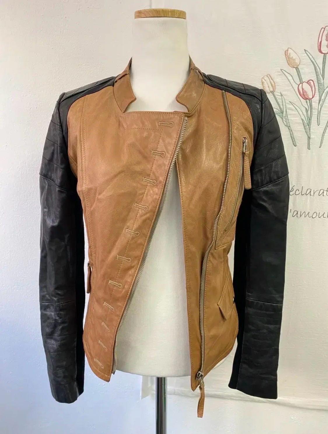 예츠(YETTS)배색 양가죽 라이더 자켓 6