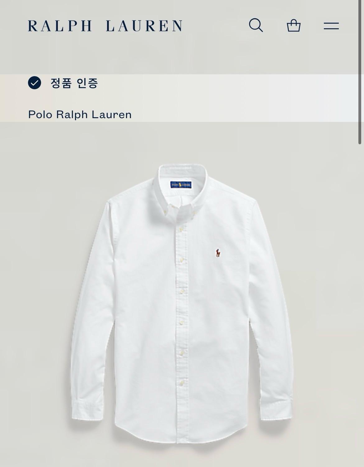 M 폴로랄프로렌 클래식 핏 화이트 코튼 셔츠 7