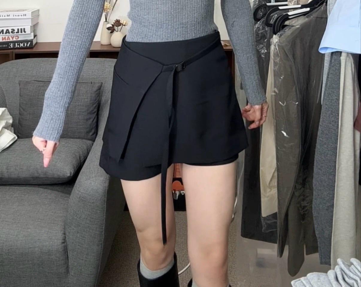랩 스커트 블랙 미니 스커트 3