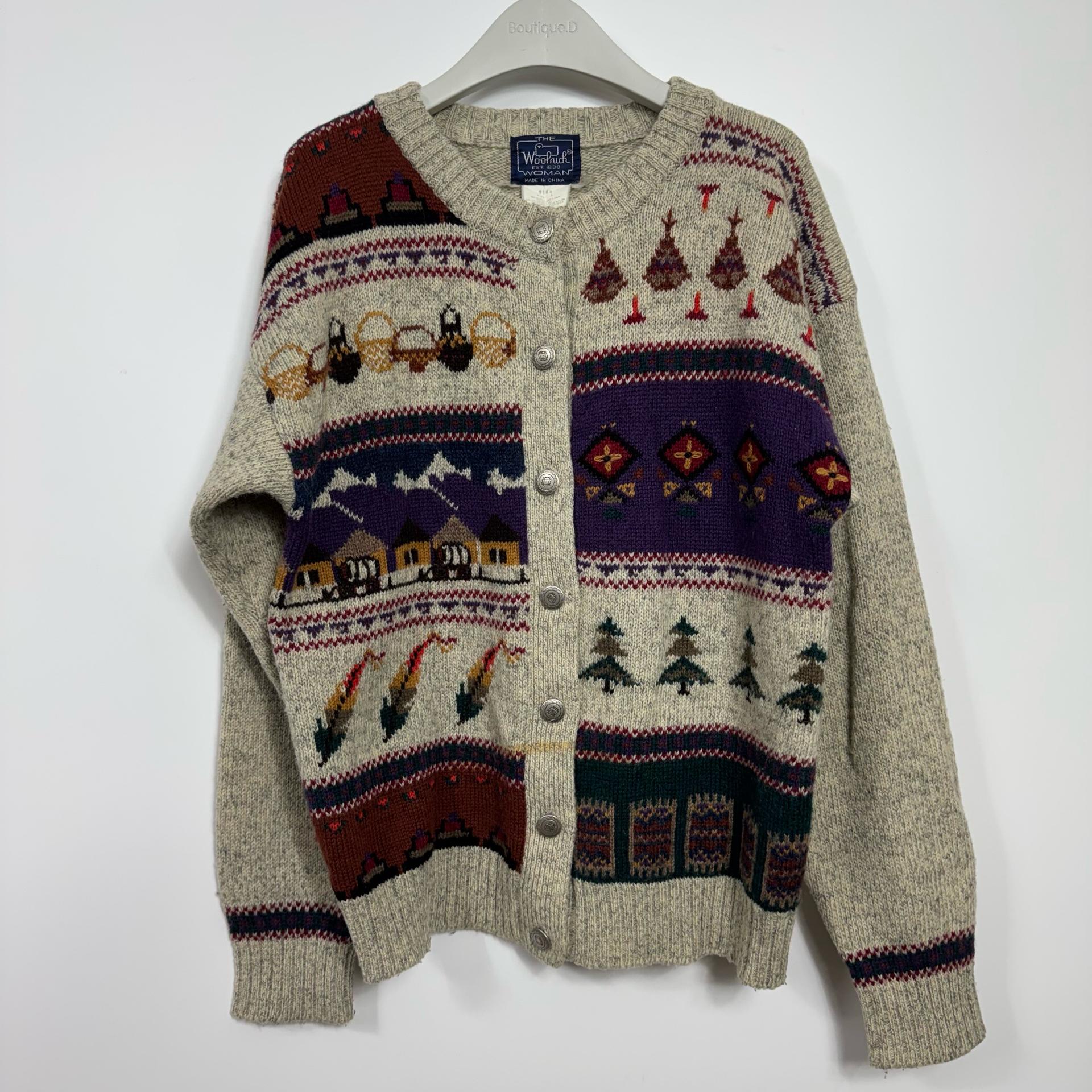 Woolrich 울리치 패턴 울 가디건, 고급지고 예쁨. 봄에도 단품착용! 2