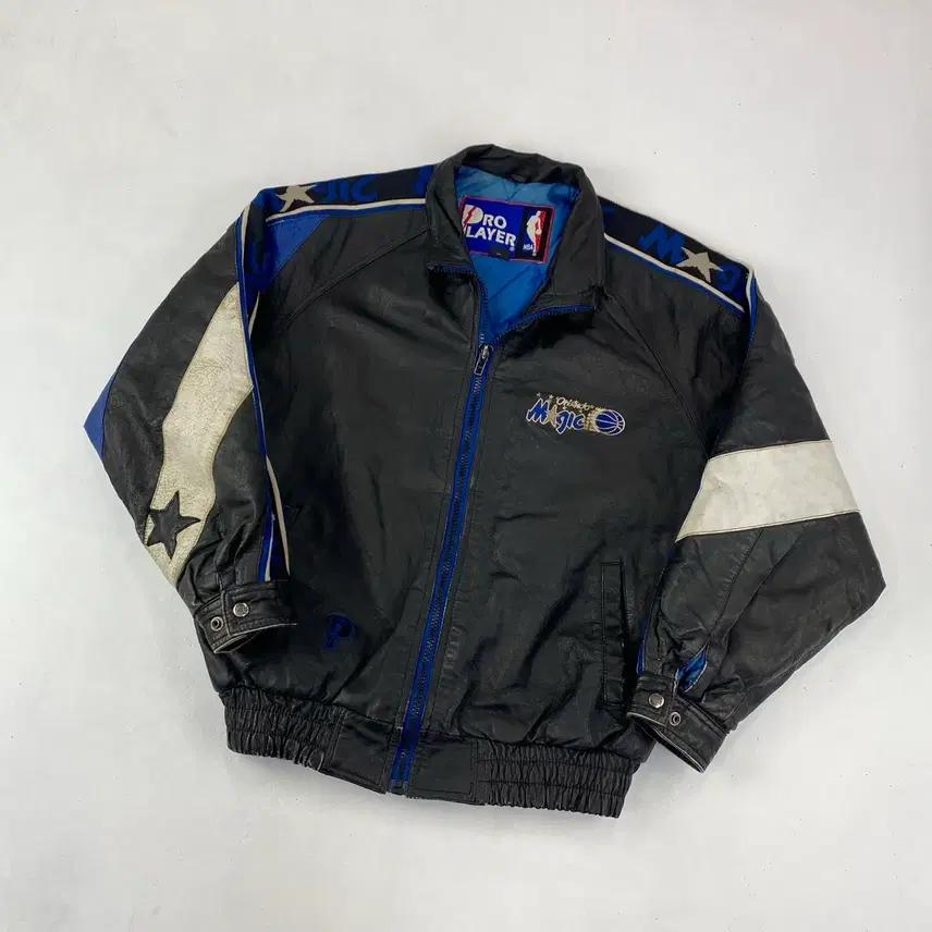 90s 프로플레이어 NBA 올랜도 매직 올드스쿨 리얼 레더 자켓 (103 2