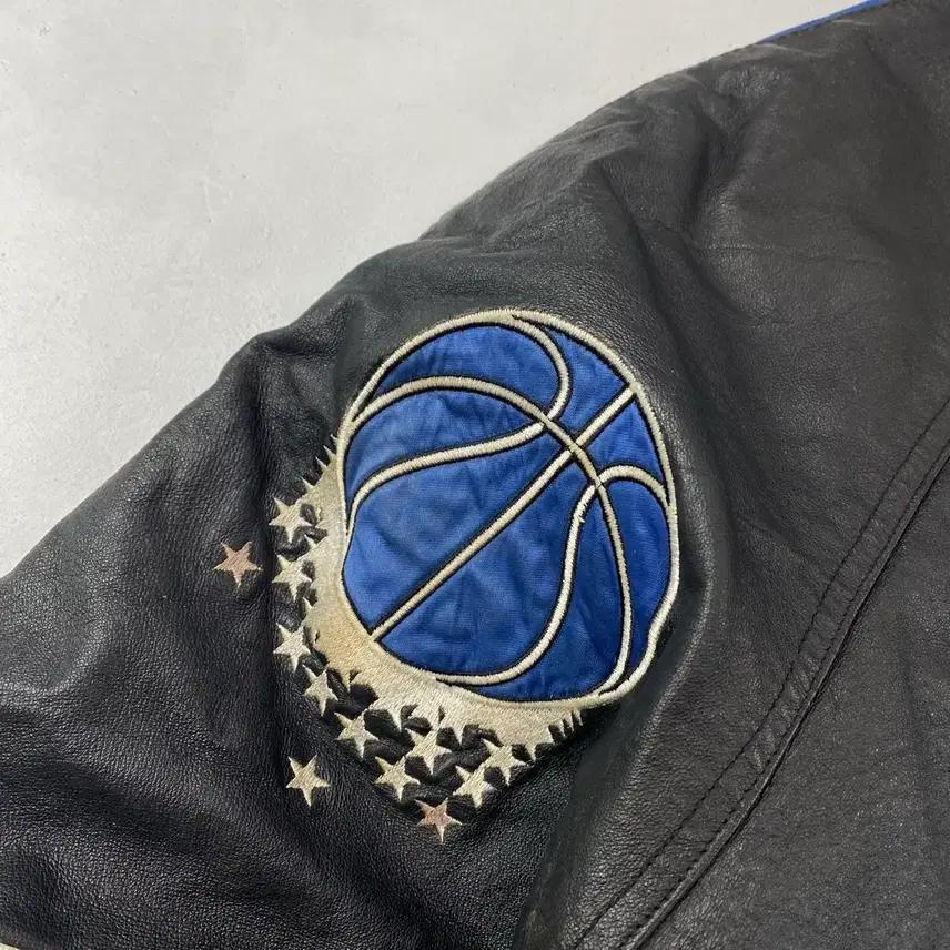 90s 프로플레이어 NBA 올랜도 매직 올드스쿨 리얼 레더 자켓 (103 7