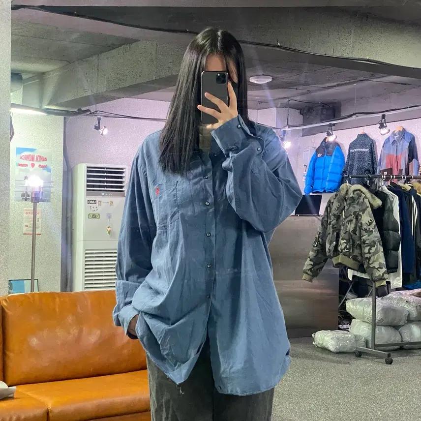 폴로 랄프로렌 레드자수포니 블루 솔리드 셔츠 B3766 2